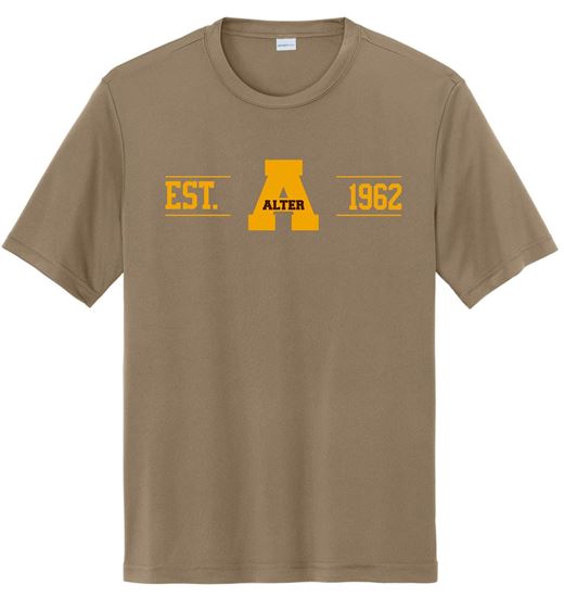 Picture of Alter High School - Adult/Unisex - Dri Fit Short Sleeve Tee w/ Logo Choice by Sport Tek ST350 - Woodland Brown