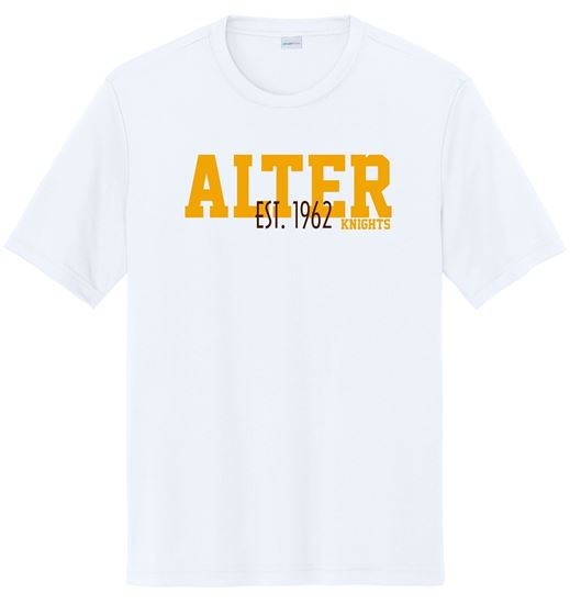 Picture of Alter High School - Adult/Unisex - Dri Fit Short Sleeve Tee w/ Logo Choice by Sports Tek ST350 - White