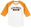 Picture of Alter High School - Adult/Unisex - Colorblock 3/4 Sleeve Raglan Jersey w/ Logo Choice by Sport Tek T200 - Gold/White