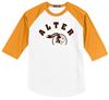Picture of Alter High School - Adult/Unisex - Colorblock 3/4 Sleeve Raglan Jersey w/ Logo Choice by Sport Tek T200 - Gold/White