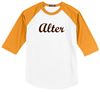 Picture of Alter High School - Adult/Unisex - Colorblock 3/4 Sleeve Raglan Jersey w/ Logo Choice by Sport Tek T200 - Gold/White