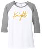 Picture of Alter High School  - Ladies - Women's Perfect Tri 3/4-Sleeve Raglan w/ Logo Choice by District DM136L - Grey Frost/White