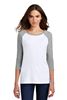 Picture of Alter High School  - Ladies - Women's Perfect Tri 3/4-Sleeve Raglan w/ Logo Choice by District DM136L - Grey Frost/White