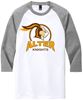 Picture of Alter High School - Adult/Unisex - Perfect Tri 3/4 Sleeve Raglan w/ Logo Choice by District DM136 - Grey Frost/White