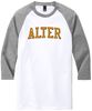 Picture of Alter High School - Adult/Unisex - Perfect Tri 3/4 Sleeve Raglan w/ Logo Choice by District DM136 - Grey Frost/White