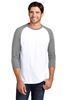 Picture of Clearance! - Adult/Unisex - Perfect Tri 3/4 Sleeve Raglan w/ Logo Choice by District DM136 - Grey Frost/White 3 Left!