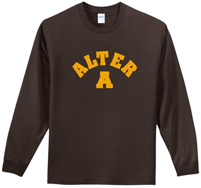 Picture of Alter High School - Adult/Unisex - Long Sleeve Essential Tee w/ Logo Choice by Port & Company PC61LS - Brown