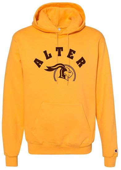 Picture of Alter High School - Adult/Unisex - Powerblend Hooded Sweatshirt w/ Logo Choice by Champion S700 - Gold