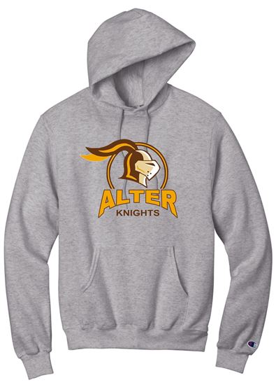 Picture of Alter High School - Adult/Unisex - Powerblend Hooded Sweatshirt w/ Logo Choice by Champion S700 - Light Steel