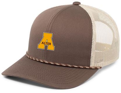 Picture of Alter Cheer  Trucker Snapback Braid Cap by Pacific - 104BR - Brown/Tan