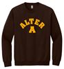 Picture of Alter High School - Adult/Unisex - Heavyblend Crewneck Sweatshirt w/ Logo Choice by Gildan 18000 - Brown
