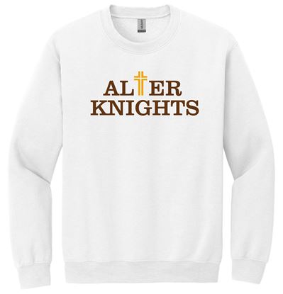 Picture of Alter High School - Adult/Unisex - Heavyblend Crewneck Sweatshirt w/ Logo Choice by Gildan 18000 - White