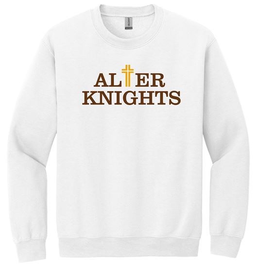 Picture of Alter High School - Adult/Unisex - Heavyblend Crewneck Sweatshirt w/ Logo Choice by Gildan 18000 - White