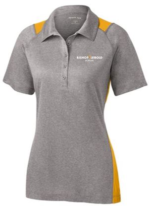 Picture of Bishop Leibold - Ladies - Performance Polo by Sport Tek LST665 - Heather Grey/Gold