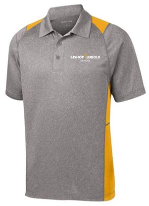 Picture of Bishop Leibold - Unisex - Performance Polo by Sport Tek ST665 - Heather Grey/Gold or Heather Grey/Royal