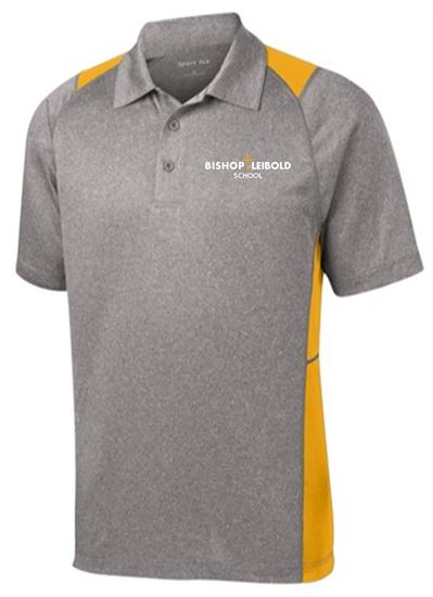 Picture of Bishop Leibold - Unisex - Performance Polo by Sport Tek ST665 - Heather Grey/Gold or Heather Grey/Royal