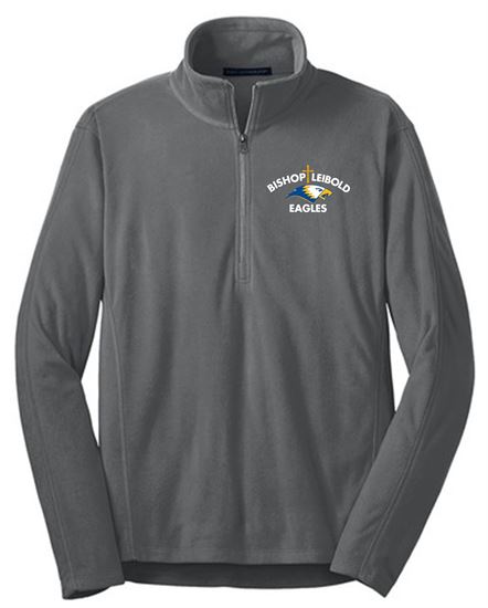 Picture of Bishop Leibold  - Adult/Unisex - Microfleece 1/2 Zip Jacket w/ BLS Eagle Logo by Port Authority F223 - Pearl Grey or Navy