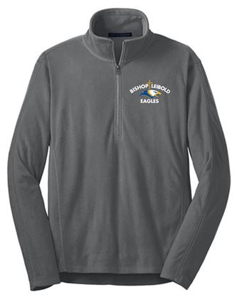 Picture of Bishop Leibold  - Adult/Unisex - Microfleece 1/2 Zip Jacket w/ BLS Eagle Logo by Port Authority F224 - Pearl Grey or Navy