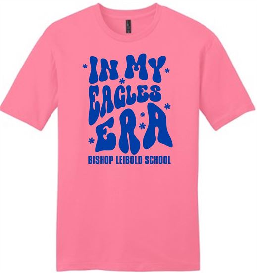 Picture of NEW!! Bishop Leibold - Youth/Unisex - New Era Short Sleeve Tee by District DT6000Y/DT6000 - Carolina Blue or Pink