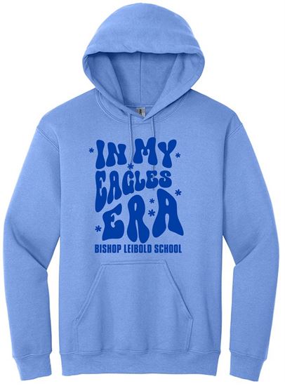 Picture of Bishop Leibold - Youth & Adult/Unisex -  'Eagles Era' Hooded Sweatshirt  by Gildan 18500(b) - Carolina Blue or White