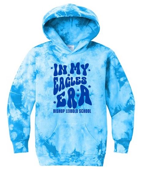Picture of Bishop Leibold - Youth & Adult/Unisex - 'Eagles Era' Crystal Tie Dye Hoodie  by Port & Company PC144(y) - Sky Blue