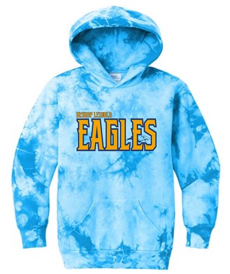 Picture of Bishop Leibold - Youth/Unisex - New Era Crystal Tie Dye Pullover Hoodie  by Port & Company PC144Y/PC144 - Sky Blue
