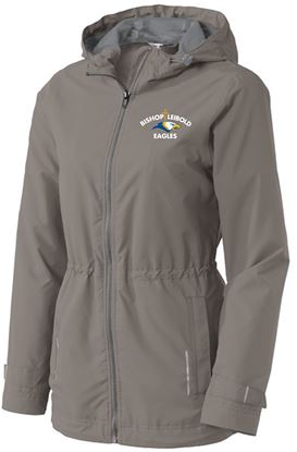 Picture of NEW COLOR ADDED!! Bishop Leibold - Ladies - Full Zip Rain Jacket by Sport Tek L7710 - Northern Grey or Navy