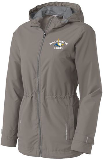 Picture of NEW COLOR ADDED!! Bishop Leibold - Ladies - Full Zip Rain Jacket by Sport Tek L7710 - Northern Grey or Navy