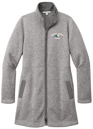 Picture of Bishop Leibold -  Ladies - Arc Sweater Fleece Long Jacket by Port Authority L425 -  Grey Smoke