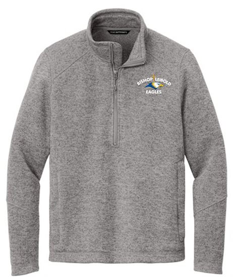 Picture of Bishop Leibold - Adult/Unisex - 1/4 Zip Arc Fleece Sweater by Port Aurthority F426 - Deep Smoke Heather