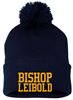 Picture of NEW COLORS!!  Bishop Leibold - Pom Knit Hat by Sportsman SP15 - Gold, Grey, Navy, or Roayl