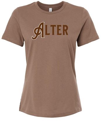 Picture of $5 OFF! Alter - Ladies - Relaxed Jersey Short Sleeve Tee by Bella + Canvas BC6400 - Vintage Brown - 1 Left!