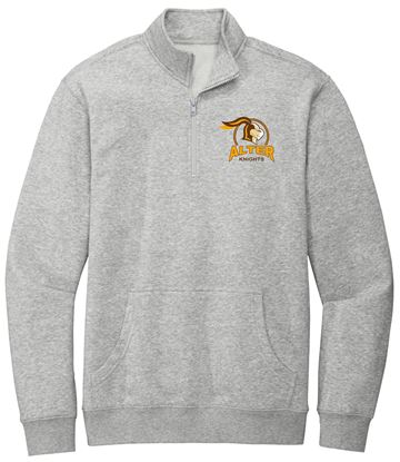Picture of Alter - Unisex - V.I.T. Fleece 1/4 Zip Fleece w/ Logo Choice by District DT6106 - Light Heather Grey