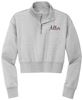Picture of Alter - Ladies - Cropped V.I.T. Fleece 1/2 Zip w/ Logo Choice by District DT6111 - Light Heather Grey