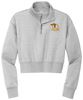 Picture of Alter - Ladies - Cropped V.I.T. Fleece 1/2 Zip w/ Logo Choice by District DT6111 - Light Heather Grey