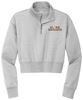 Picture of Alter - Ladies - Cropped V.I.T. Fleece 1/2 Zip w/ Logo Choice by District DT6111 - Light Heather Grey