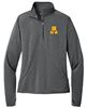 Picture of Alter - Ladies - Sport Wick Stretch 1/2-Zip Pullover w/ Logo Choice by Sport-Tek LST850 - Charcoal Heather Grey