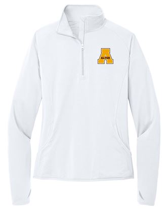 Picture of Alter - Ladies - Sport-Wick Stretch 1/2-Zip Pullover w/ Logo Choice by Sport-Tek LST850 - White