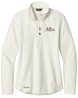 Picture of Alter - Ladies - 1/2 Zip Microfleece Jacket w/ Logo Choice by Eddie Bauer EB227 - Ivory