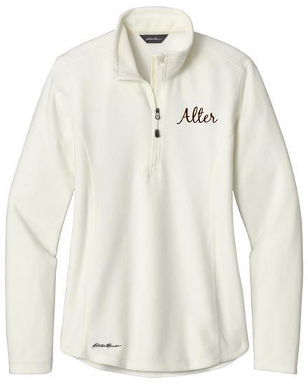 Picture of Alter - Ladies - 1/2 Zip Microfleece Jacket w/ Logo Choice by Eddie Bauer EB227 - Ivory