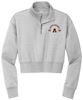 Picture of Alter - Ladies - Cropped V.I.T. Fleece 1/2 Zip w/ Logo Choice by District DT6111 - Light Heather Grey