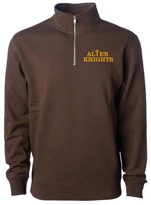 Picture of Alter - Unisex - Midweight 1/4 Zip Pullover w/ Logo Choice by Independent Trading Co. - SS4600QZ - Brown