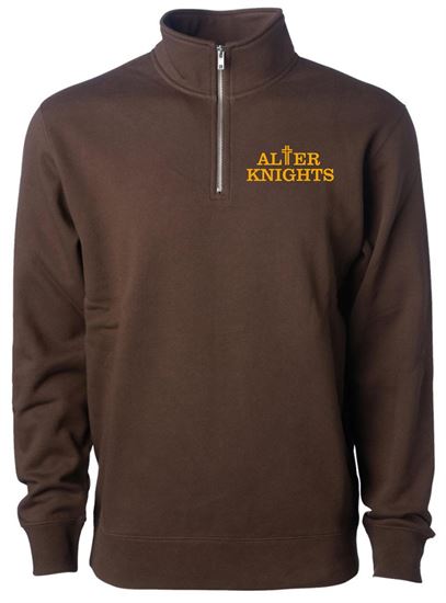 Picture of NEW!! Alter - Unisex - Midweight 1/4 Zip Pullover w/ Logo Choice by Independent Trading Co. - SS4600QZ - Brown *NOT UNIFORM!