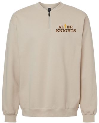 Picture of Alter - Ladies - Softstyle Midweight 1/4  Zip Sweatshirt w/ Logo Chocie by Gildan SF008 - Sand
