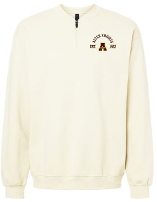 Picture of Alter - Ladies - Softstyle Midweight 1/4  Zip Sweatshirt w/ Logo Chocie by Gildan SF008 - Off White