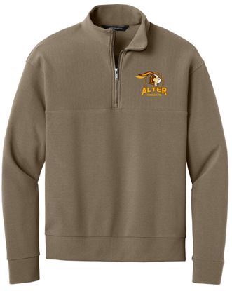 Picture of New! Alter - Unisex - Linear Texture 1/4 Zip w/ Logo Choice by Mercer+Meetle MM3040 - Warm Taupe - NOT UNIFORM!