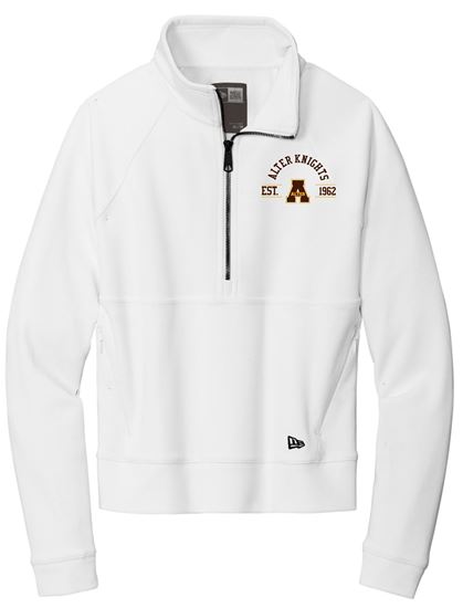 Picture of Alter - Ladies - Women's STS 1/2 Zip w/ Logo Choice by New Era LNEA541 - Fan White