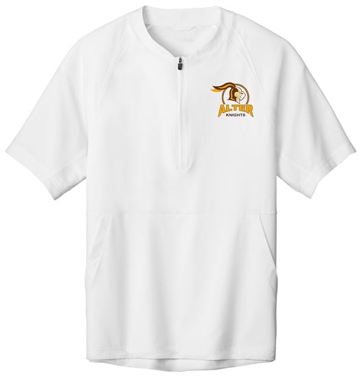 Picture of NEW!! Alter - Unisex - Repeat 1/2 Zip Short Sleeve Jacket w/ Logo Choice by Sport Tek JST489 - White