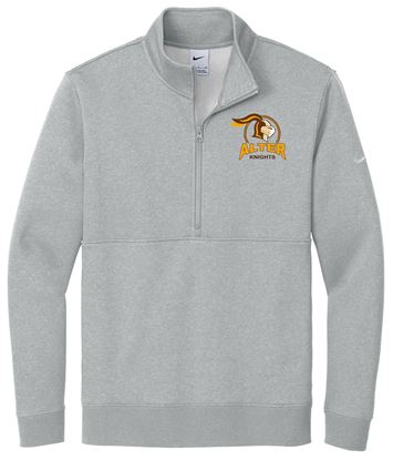 Picture of NEW!! Alter - Unisex - Club Fleece 1/2 Zip w/ Logo Choice by Nike NKDX6718 - Heather Grey