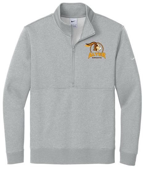 Picture of NEW!! Alter - Unisex - Club Fleece 1/2 Zip w/ Logo Choice by Nike NKDX6718 - Heather Grey